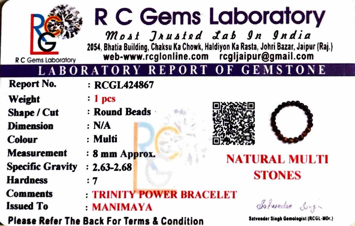 Trinity Power bracelet With Free Raw Selenite Plate