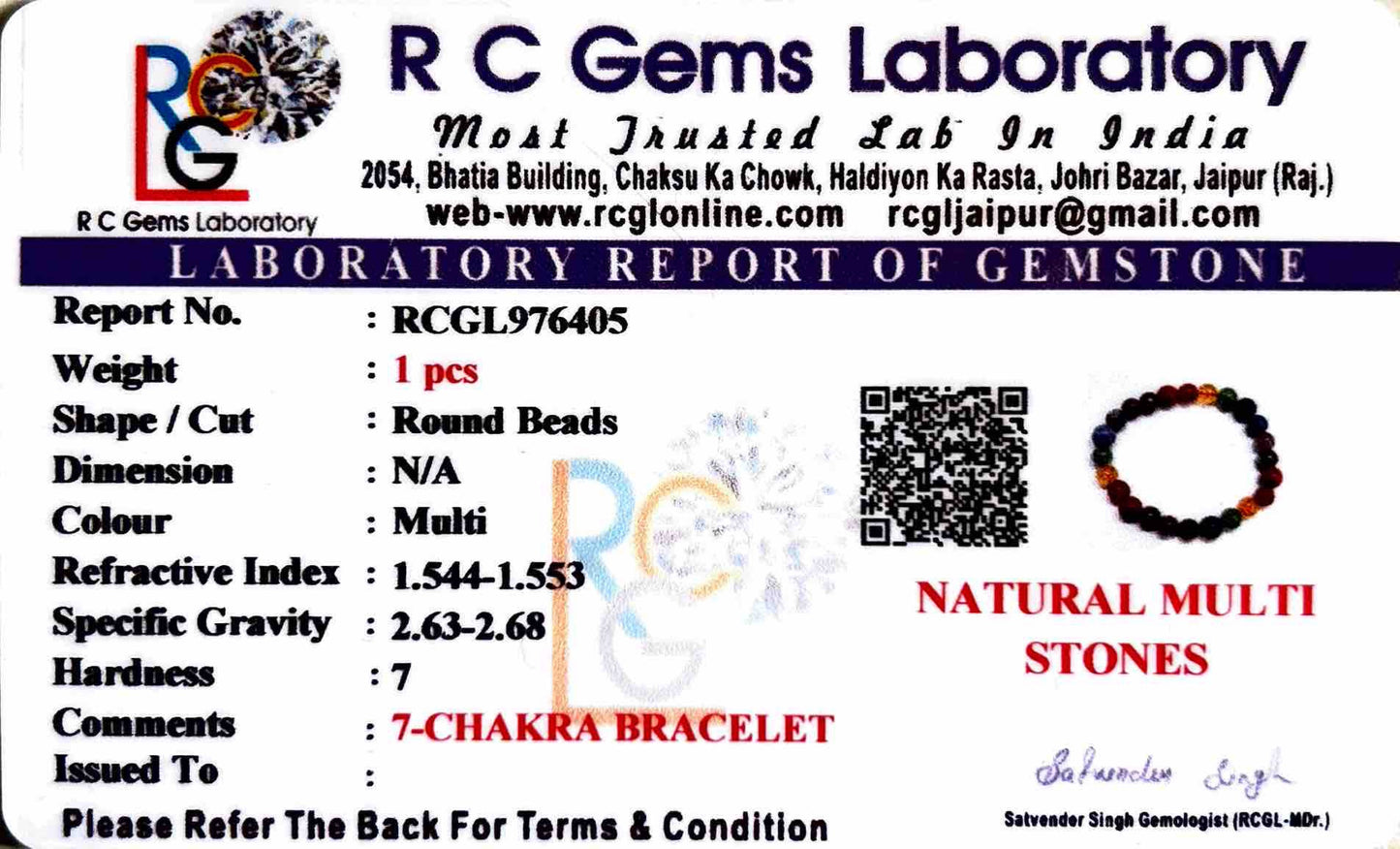 7 Chakra Bracelet With Free Raw Selenite Plate