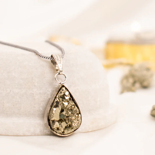 Mani Maya Pyrite Stone Pendant