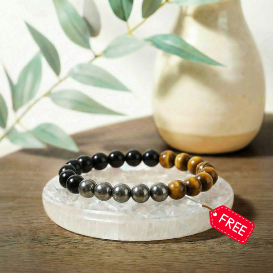 Trinity Power bracelet With Free Raw Selenite Plate