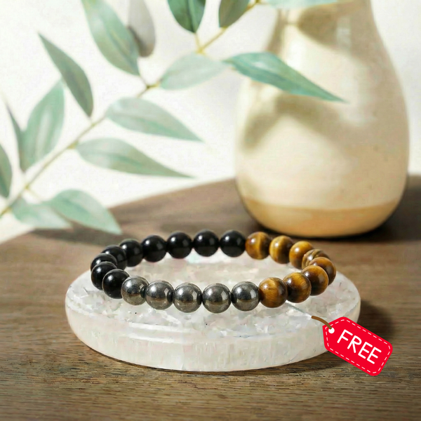 Trinity Power bracelet With Free Raw Selenite Plate