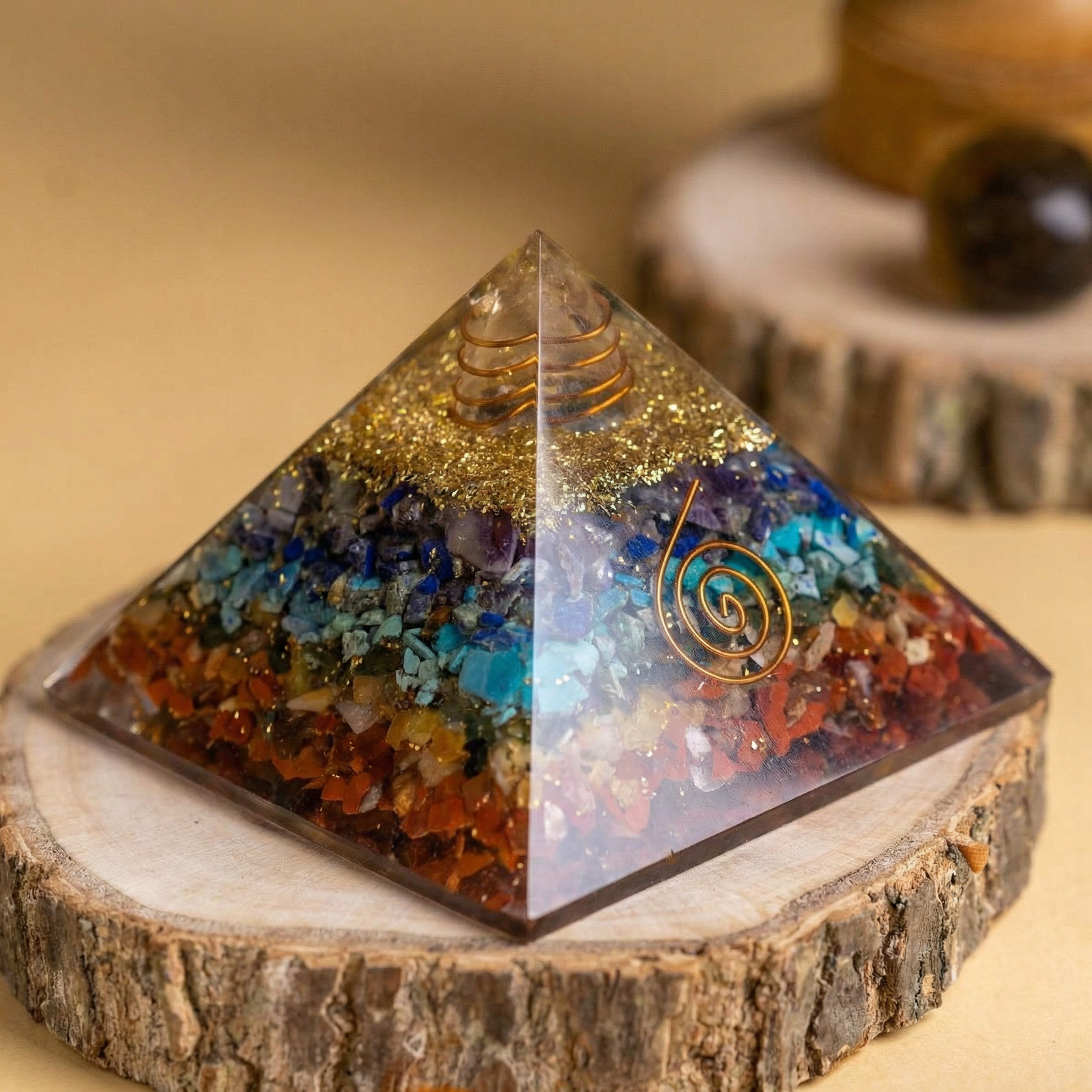 Manimaya 7 Chakra Orgonite Pyramid