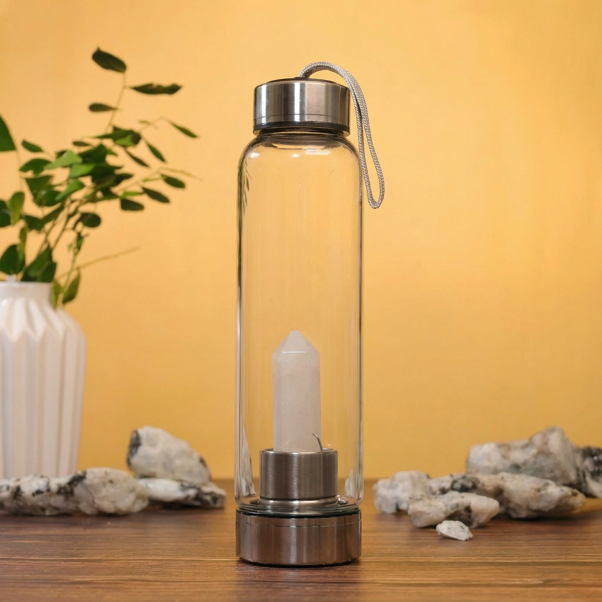 Manimaya Clear Quartz Crystal Water Bottle