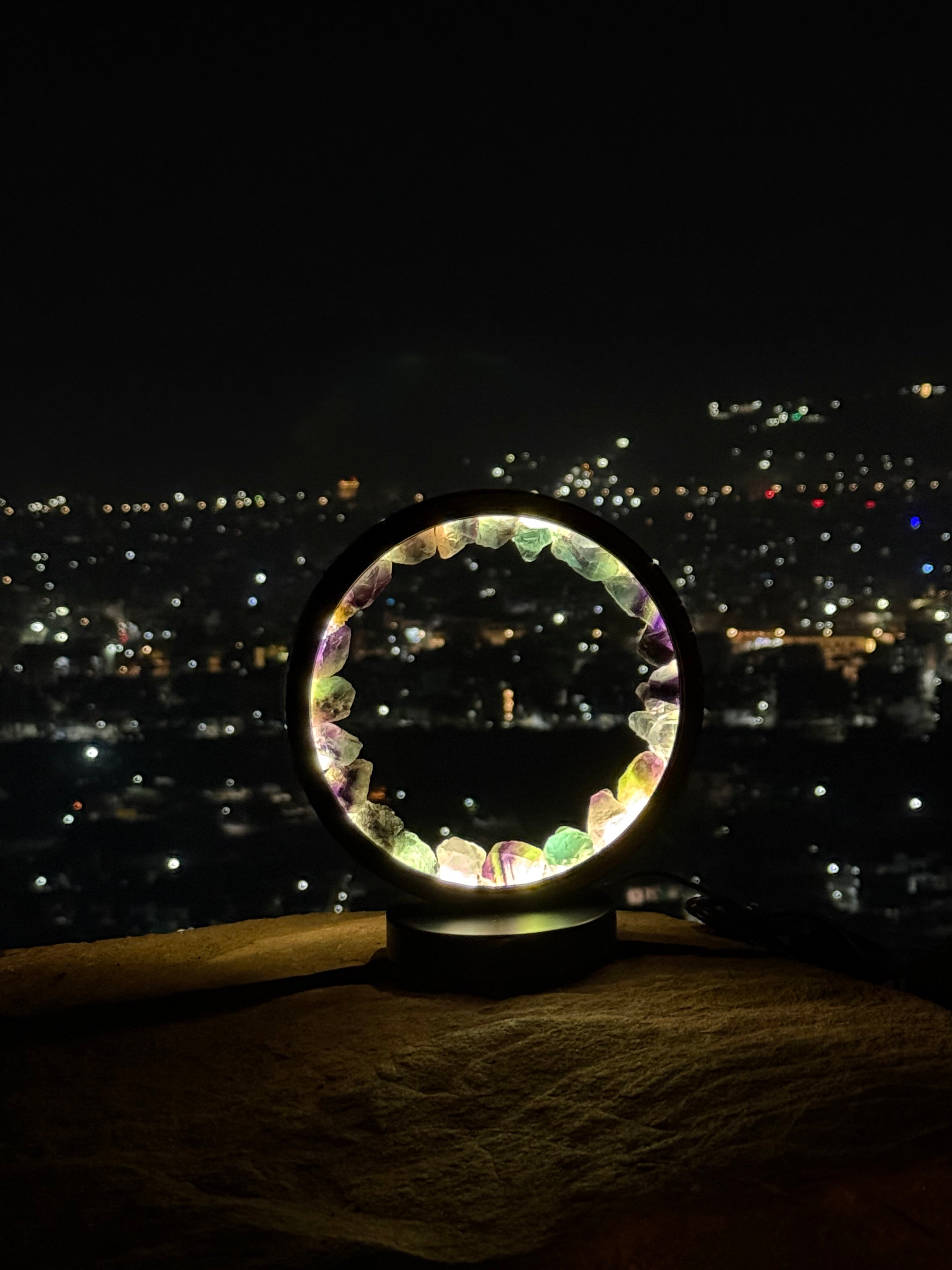 MANI MAYA Multi Crystal Circular LED Lamp