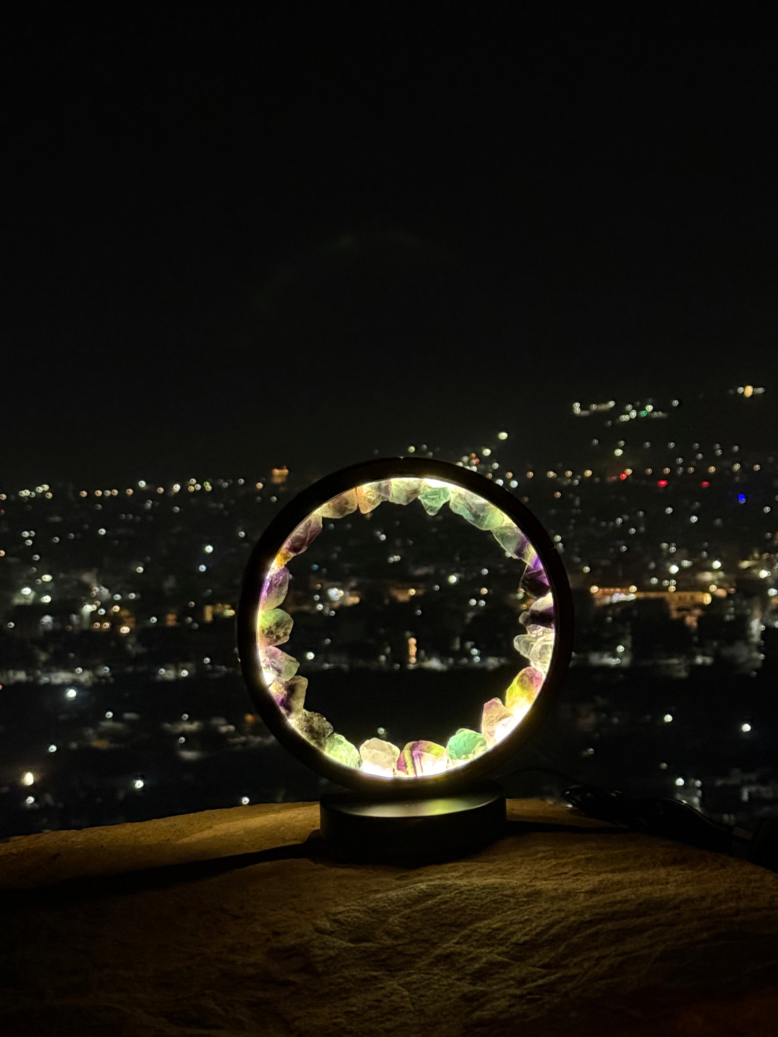 MANI MAYA Multi Crystal Circular LED Lamp