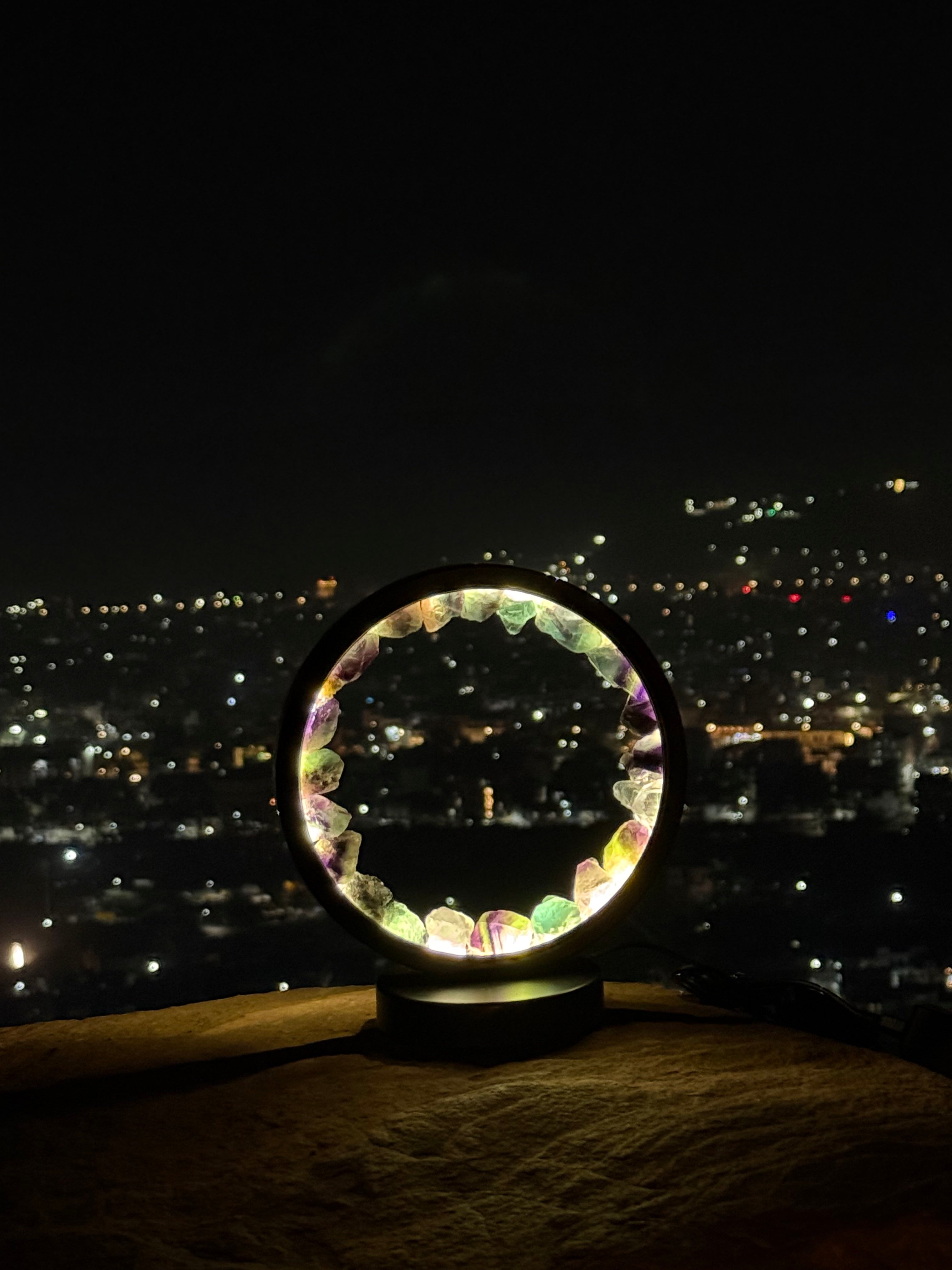 MANI MAYA Multi Crystal Circular LED Lamp