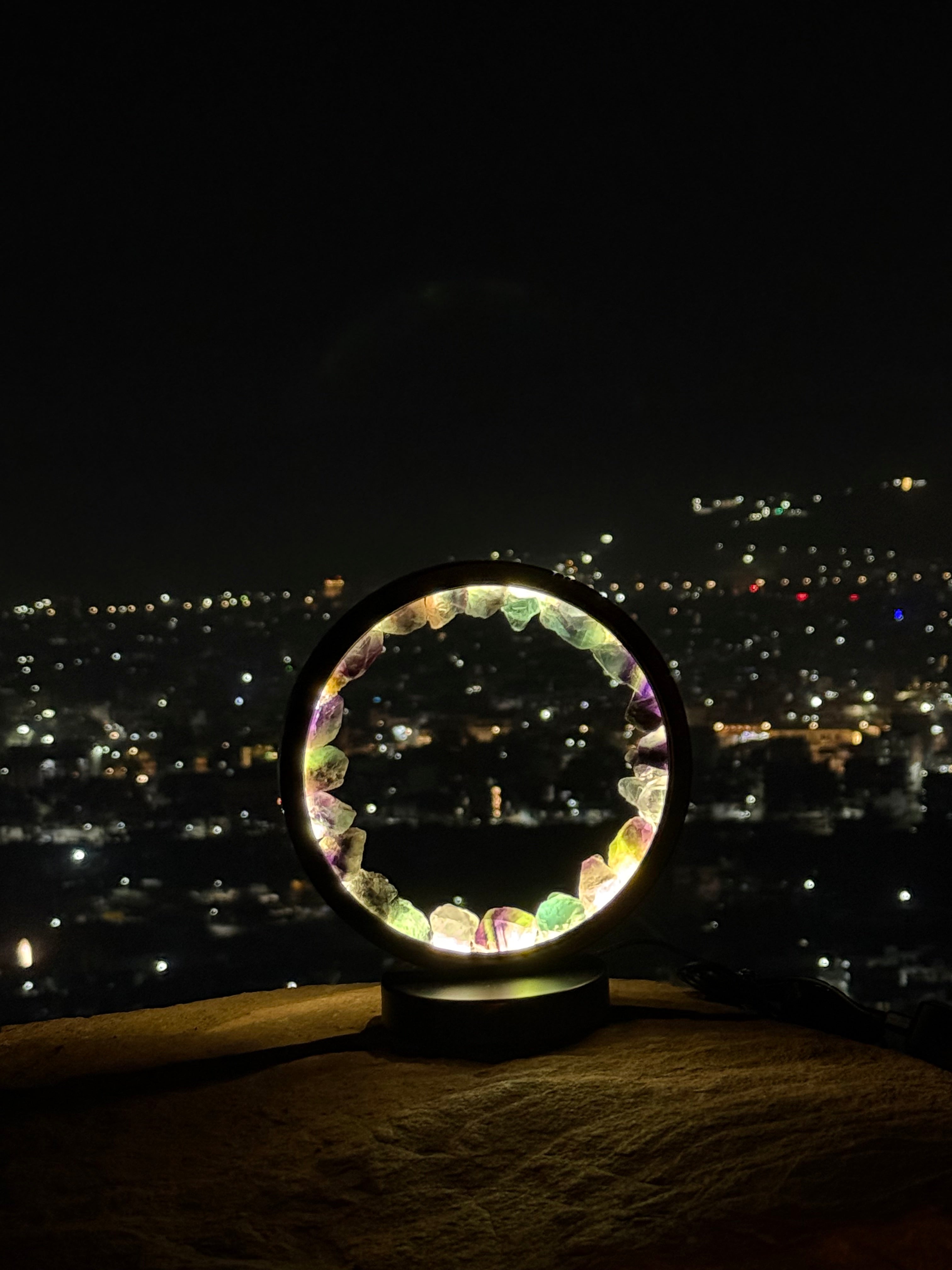 MANI MAYA Multi Crystal Circular LED Lamp