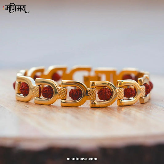 Gold Plated Prime Rudraksha Bracelet For Men