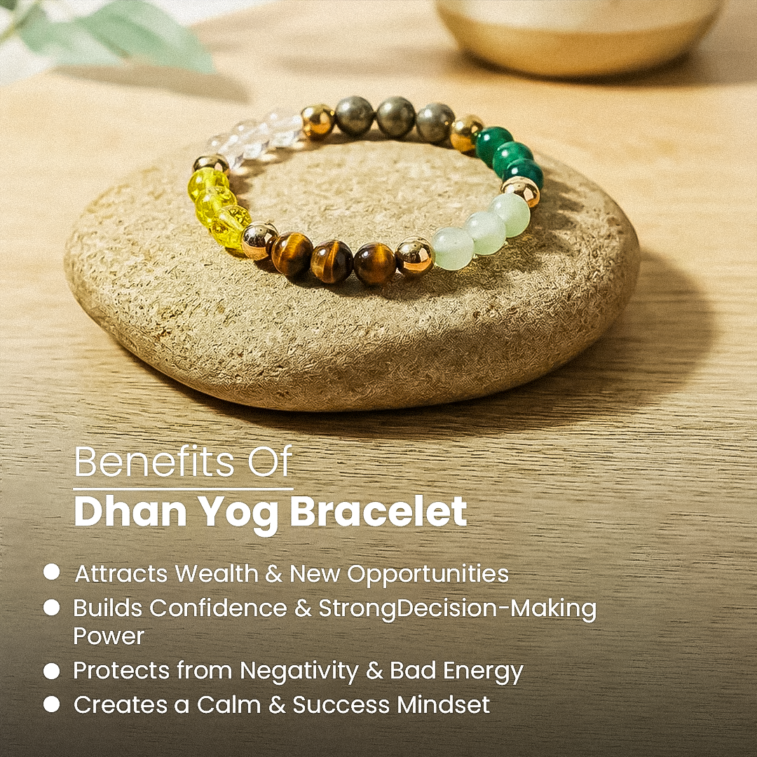 Dhan Yog Bracelet With Free Raw Selenite Plate